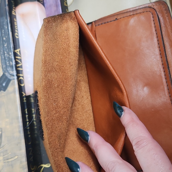 Vintage Handmade Brown Leather Wallet W/ Embossed Tropical Fantasy Dolphin - Picture 5 of 7